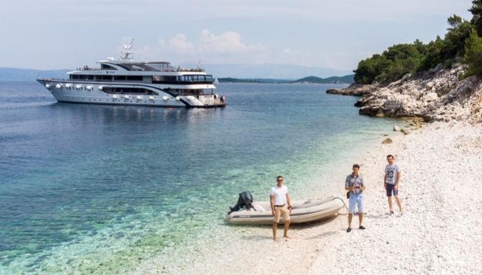 Small ship cruising in Croatia