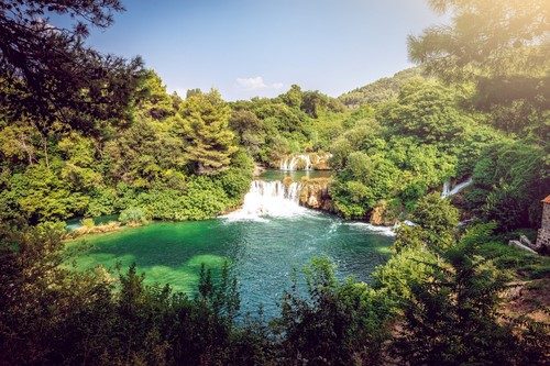 Krka river and waterfalls