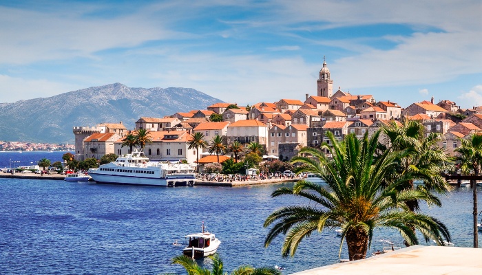 Cruise ship in Korcula Town