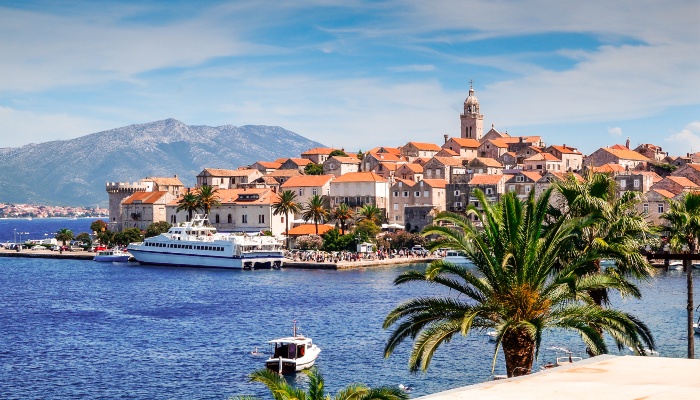 Cruise ship in Korcula Town