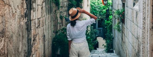 Lady exploring Korcula