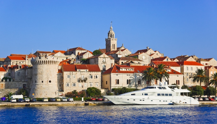 Luxury yacht in Korcula