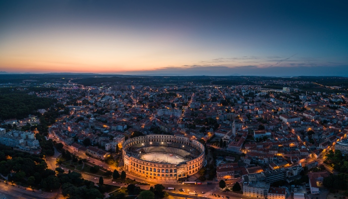 Pula in evening