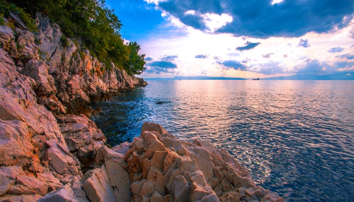 Rocky coastline near Rijeka beach