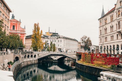 Tromostovje Arch bridge, Ljubljana, Slovenia